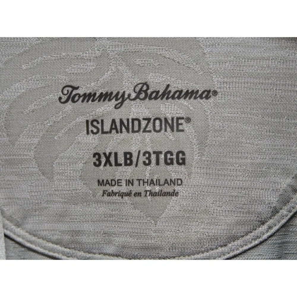 NWT Tommy Bahama Men 3XLBMonstera Fade IslandZone 1/2Zip Pullover Ultimate Gray